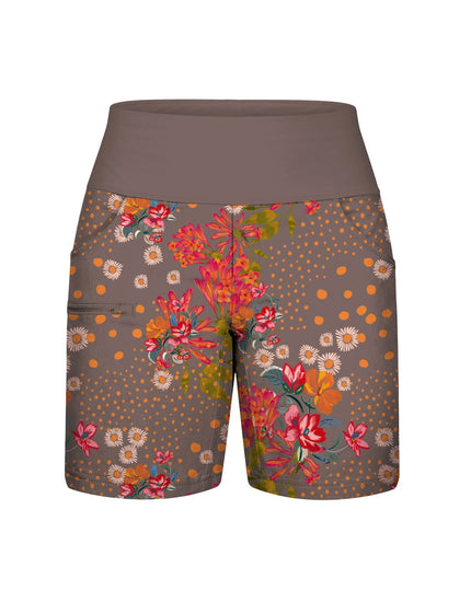 SHREDLY Women's Limitless 7" - Stretch Waistband High - Rise Short : Flora Clay