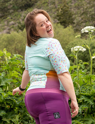 SHREDLY Women's SHREDLY x Marley Blonsky : Short Sleeve Cadence Jersey : Ice Cream Ombre