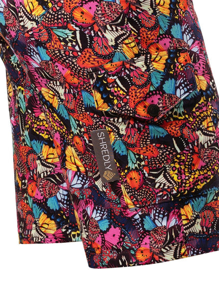 SHREDLY Women's All Time 11" - Zipper Snap Mid - Rise Short : Flutter