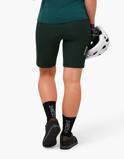 SHREDLY Women's All Time 11" - Zipper Snap Mid - Rise Short : Pine