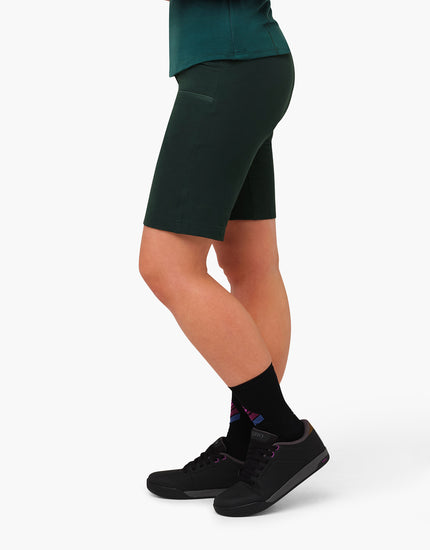 SHREDLY Women's All Time 11" - Zipper Snap Mid - Rise Short : Pine