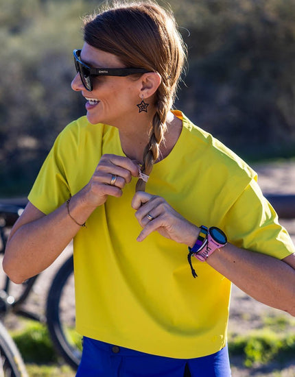 SHREDLY Women's Beyond Tech Boxy Tee : Citron