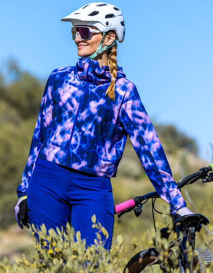 SHREDLY Women's Beyond Tech Jacket : Midnight Tie Dye