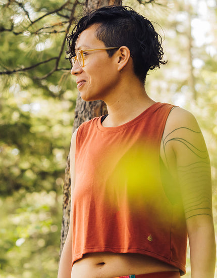 SHREDLY Women's Cropped Tank : Terracotta