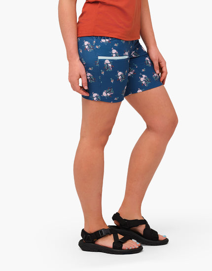 SHREDLY Women's Limitless 7" - Stretch Waistband High - Rise Short : Blooming Stripes