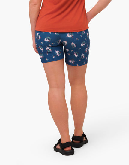 SHREDLY Women's Limitless 7" - Stretch Waistband High - Rise Short : Blooming Stripes
