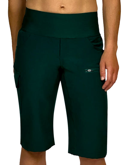 SHREDLY Women's Limitless 14" - Stretch Waistband High - Rise Short : Pine