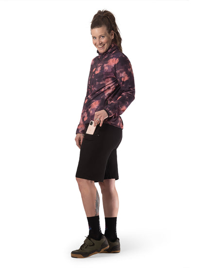 SHREDLY Women's All Time 11" - Zipper Snap Mid - Rise Short : Noir