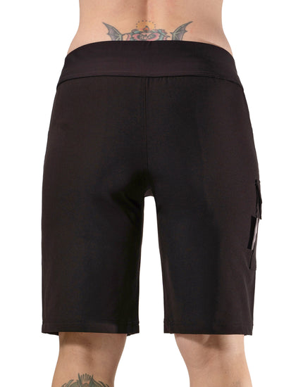 SHREDLY Women's All Time 11" - Zipper Snap Mid - Rise Short : Noir